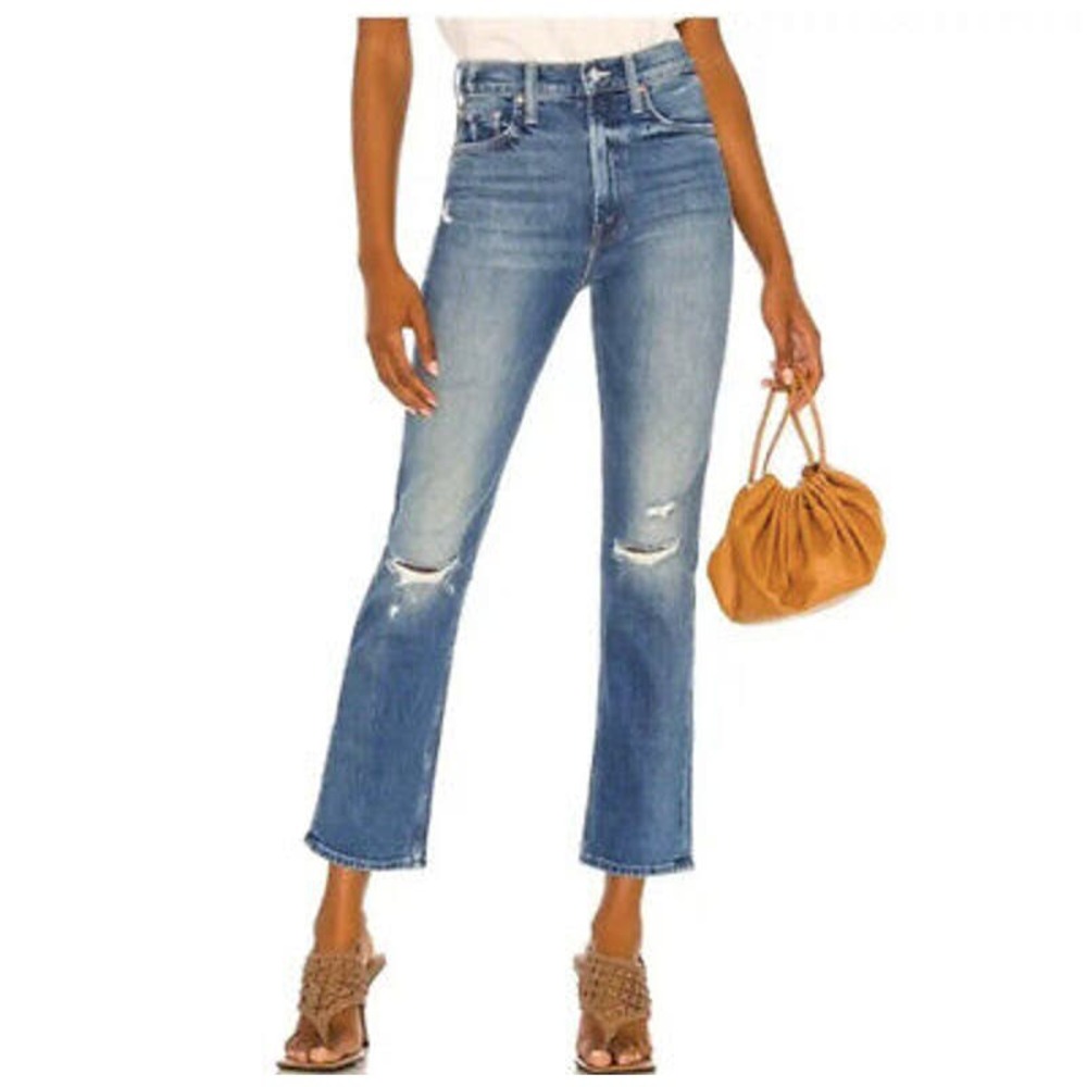 MOTHER Blue Straight Leg Jeans High-Rise